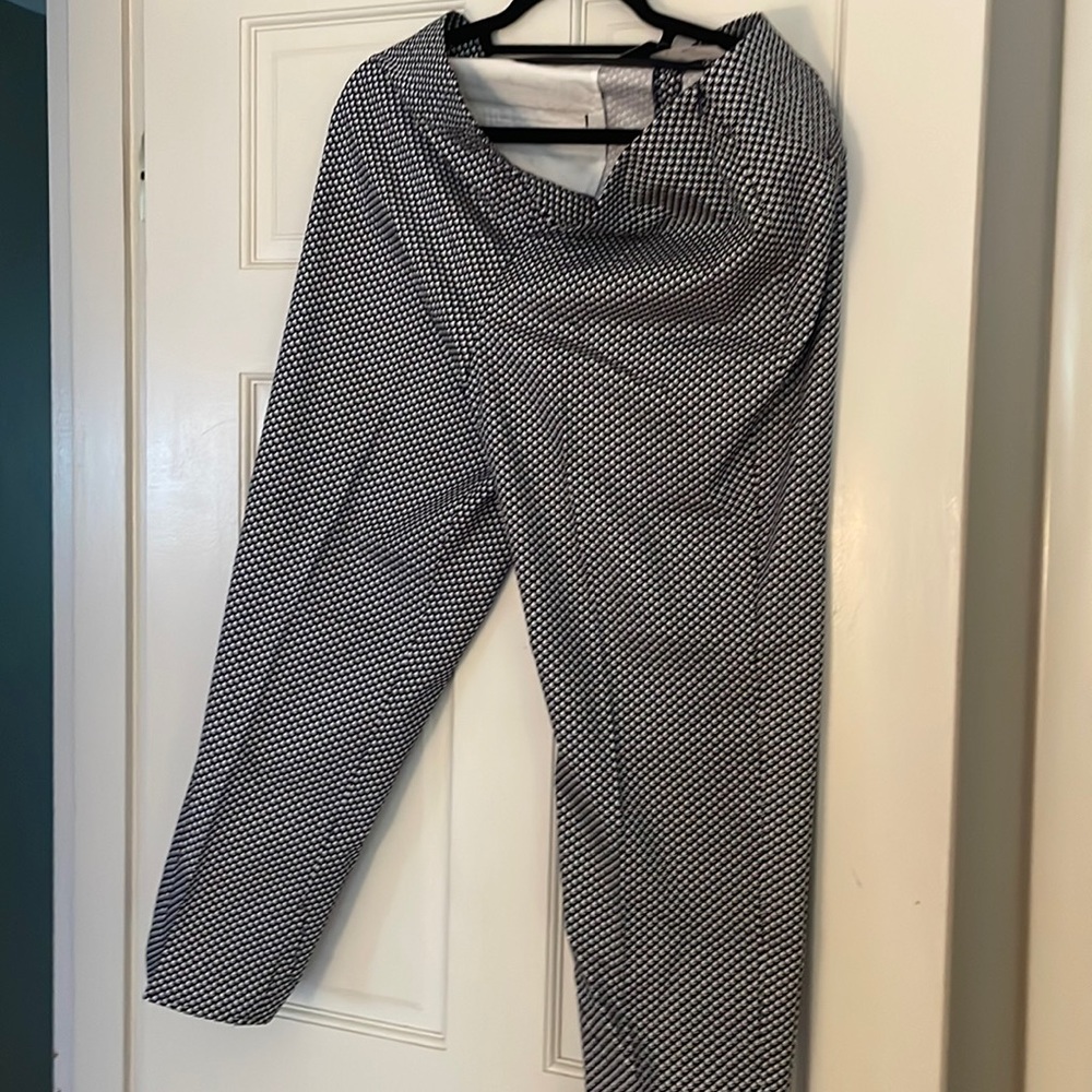 NWT: Talbots subtle navy and white print